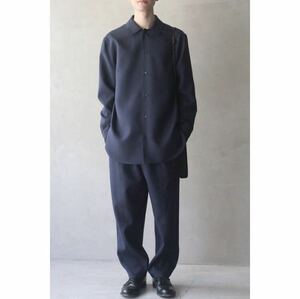 【限定特価】JIL SANDER SS WOOL SHIRT 38 バルカラーウールシャツ ネイビー,ジルサンダー,OAMC