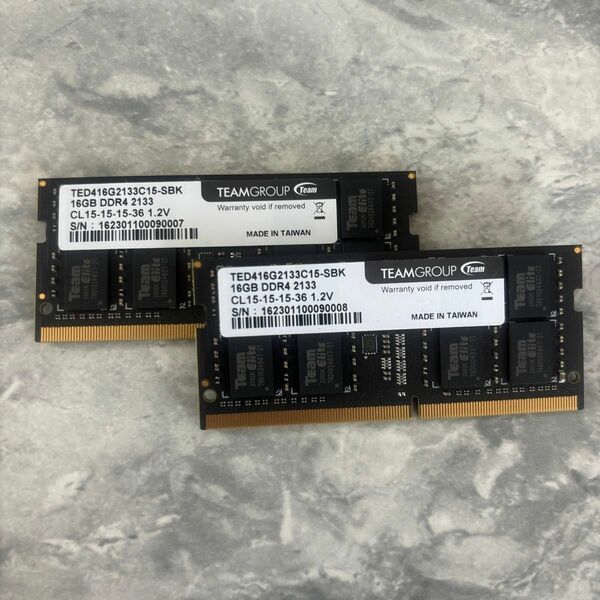 TEAM 32GB 16GB x2 DDR4-2133 2枚　台湾製