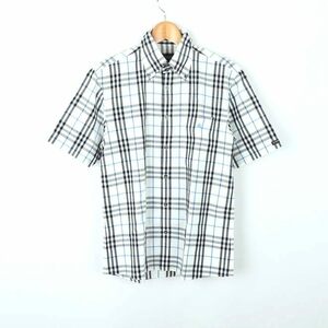 バーバリーブラックレーベル 半袖シャツ トップス カットソー 三陽商会 メンズ 2サイズ ホワイト ブラック BURBERRY BLACK LABEL