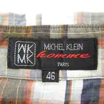 ミッシェルクランオム 半袖シャツ トップス カットソー チェック柄 メンズ 46サイズ グレー ネイビー ブラウン MICHEL KLEIN HOMME_画像3