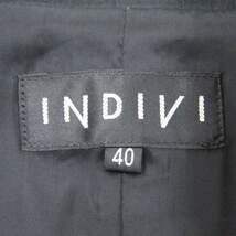 インディヴィ テーラードジャケット アウター スーツ ウール混 ワールド レディース 40サイズ ブラック INDIVI_画像3