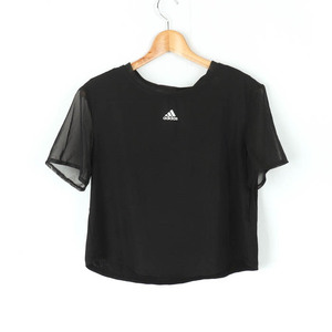 アディダス 半袖Tシャツ トップス カットソー スポーツウエア ジムウエア レディース Lサイズ ブラック adidas