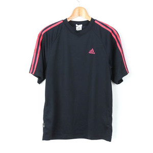 アディダス 半袖Tシャツ 袖ライン クライマ365 スポーツウエア レディース Lサイズ ネイビー adidas