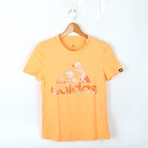 アディダス 半袖Tシャツ ビッグロゴT スポーツウエア レディース Lサイズ オレンジ adidas_画像1