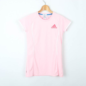 アディダス 半袖Tシャツ ロゴT スポーツウエア クライマライト UVケア レディース Mサイズ ピンク adidas