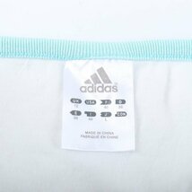 アディダス 半袖Tシャツ グラフィックT スポーツウエア コットン レディース Lサイズ 白×水色 adidas_画像3