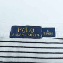 ポロ・ラルフローレン 半袖Tシャツ トップス カットソー ボーダー Vネック メンズ Lサイズ ホワイト ブラック POLO RALPH LAUREN_画像3