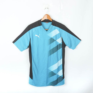 プーマ 半袖Tシャツ プラクティスシャツ スポーツウエア メンズ Lサイズ 青×黒 PUMA