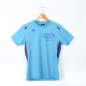 デサント 半袖Tシャツ グラフィックT メッシュ スポーツウエア メンズ Mサイズ ブルー DESCENTE