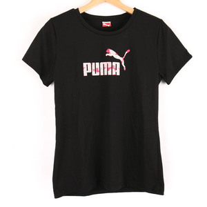 プーマ 半袖Tシャツ ロゴT スポーツウエア レディース Lサイズ ブラック PUMA