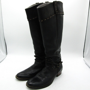 ヤスココジマ ロングブーツ ブランド 靴 シューズ 日本製 黒 レディース 23.5サイズ ブラック yasuko kojima