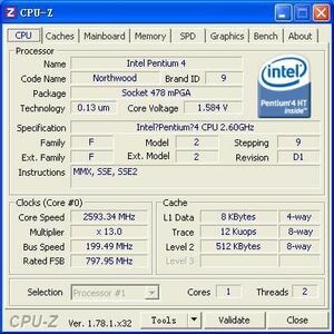 Intel Pentium4 2.6gHz Northwood Sockect478