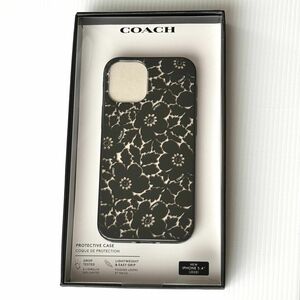 COACH コーチ iPhone12 mini ケース ブラック フラワー 花柄