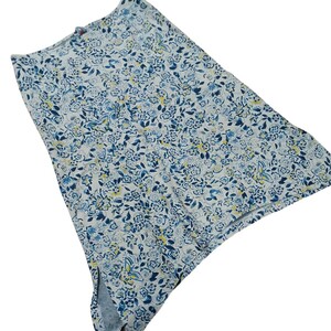 45R/45rpm コットン綿素材　総柄スカート　サイズ２ インディゴ染め ブルー フォーティーファイブアールピーエム 