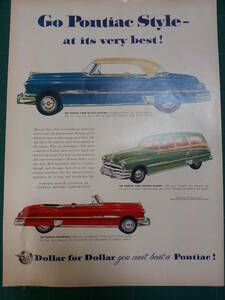 i即決【mid-century advertising/LIFE/POST/広告124】Pontiac/ポンティアック/自動車//ミッドセンチュリー/アメリカンカルチャー