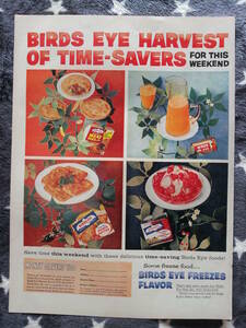 i即決【mid-century advertising/LIFE/POST/広告379】BIRDS EYE/バーズアイ/冷凍食品//ミッドセンチュリー/アメリカンカルチャー