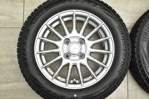 【バリ溝】グラス 14in 5J+39 PCD100 ブリヂストン ブリザック VRX2 165/65R14 2021年製 タンク ルーミー トール ジャスティ スタッドレス_画像3