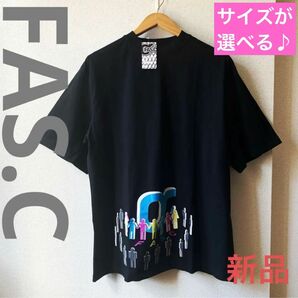 ◆新品◆FAS.C ファスク　メンズ　デザインTシャツ　ブラック