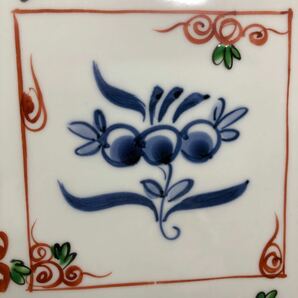 角皿 和食器 赤絵紋 皿 プレート 和皿 盛り皿 Selie-A刻印の画像4