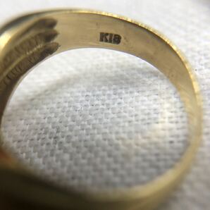 指輪 リング K18 18金 イエローゴールド アクセサリー 貴金属 総重量3.5g 11号 デザインリングの画像3