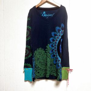 Desigual デシグアル　袖ニット　カットソー　袖リボン　XS 