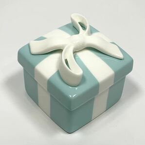 3721 ☆ 1円スタート ☆ TIFFANY&Co. ティファニー ブルーボックス ミニブルーボウボックス リボン 陶器 ケース 小物入れ 箱付の画像2