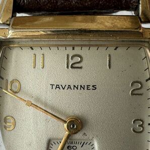 3681 ☆ 1円スタート ☆ TAVANNES WATCH CO タバン 手巻き スモセコ 腕時計 スイス製 稼動中 現状渡しの画像5