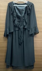  beautiful goods! black formal One-piece × bolero 2 point set 19 number 3L beads attaching wedding party black large size easy 