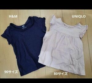 H&M　UNIQLO　ベビー　女の子　トップス Tシャツ 半袖