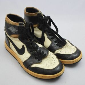 77_YK_719)[ジャンク] 1985年製 AIR JORDAN 1 BLACK / WHITE OG Panda エアージョーダン 1 パンダ 851202BY 25.5cmの画像2