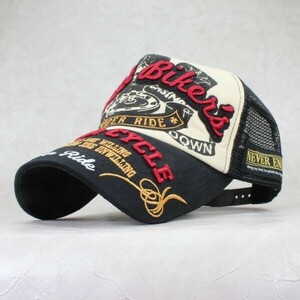 ★Streat Biker's バイカー メッシュキャップ BK メンズ レディース モーター系 アメカジ 野球帽 ★