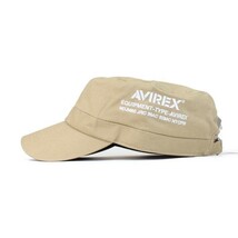 大きいサイズ ビッグサイズ XL アビレックス AVIREX U.S.A NUMBERRING ワークキャップ ベージュ 帽子 メンズ　ミリタリー 野球帽_画像2