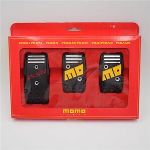 MOMO ペダル カバー セット ブラック 汎用 MT アクセルペダル クラッチペダル ブレーキペダル