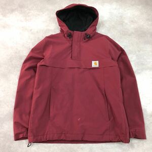 【1円スタート】Carhartt カーハート ナイロンジャケット ハーフジップ アノラック プルオーバーワーク ジャケット ワンポイントロゴ