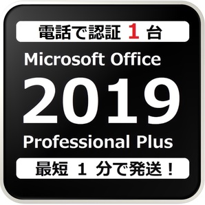 [評価実績 12000 件] 年中無休 Win11対応 電話認証型 Office 2019 Professional Plus プロダクトキー 日本語対応 日本語版 手順書付 保証有の画像1