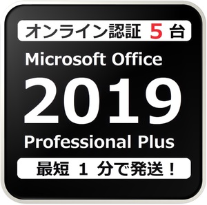 [評価実績 12000 件] 年中無休 Win11対応らくらくオンライン認証確約型 PC 5 台 Office 2019 Professional Plus プロダクトキー 日本語版