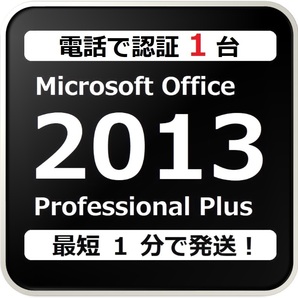 [評価実績 12000 件] 年中無休 Win10対応 電話認証型 Office 2013 Professional Plus プロダクトキー 日本語対応 日本語版 手順書付 保証有の画像1
