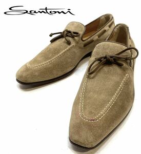 Santoni×エストネーション 別注 スエード ローファー 8399 サントーニ ローファー スリッポン モカシン モカシンshoes デッキ 6 1/2 25.5