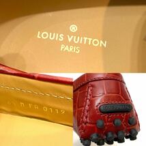 未使用 LOUIS VUITTON ホッケンハイム LVバックル金具 クロコ ドライビングシューズ ルイヴィトン モカシン デッキshoes スリッポン 6 1/2_画像10