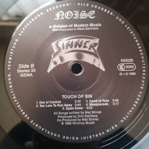 Sinner / Touch Of Sin ■Germany盤/Noise：0026 ■ 1985 ■HR/HMの画像5