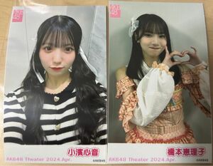 AKB48 ピンポン 特典 チェキ風ミニ写真 橋本恵理子　小濱心音　2枚セット