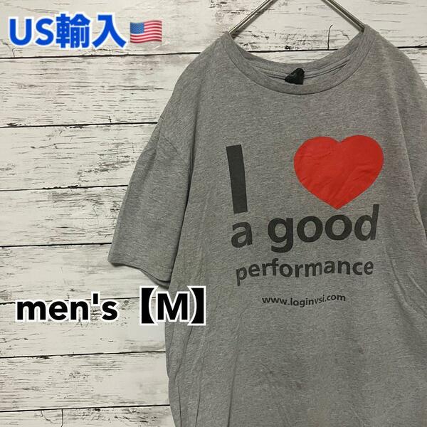 ●T81【US輸入】プリント 半袖 Tシャツ グレー系 men's【M】