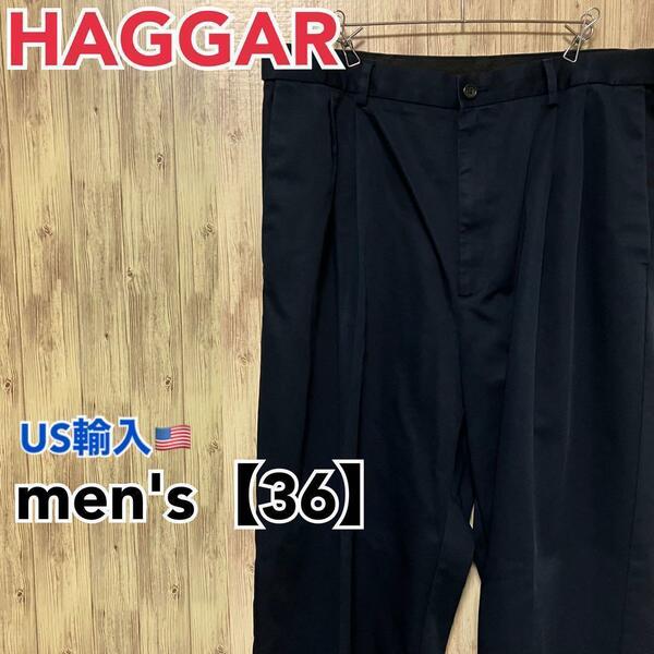 ●C1【US輸入】HAGGAR パンツ/ボトムスネイビー　men's【36】