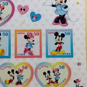 切手 シール式 MICKEY & MINNIE  ミッキー＆ミニー 50円 10枚 500円分の画像2