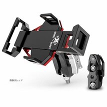 アルミ CNC削り出し バイク スマートフォンホルダー シルバー スマホホルダー バーマウント 360度回転 ボールジョイント角度調節 S-677S_画像5