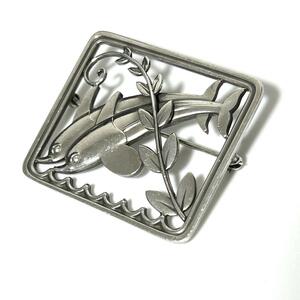 [ antique ] George Jensen GEORG JENSEN lady's brooch silver dolphin 