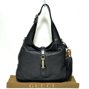 GUCCI グッチ ジャッキー バッグ レザー バンブー フリンジ HB03179