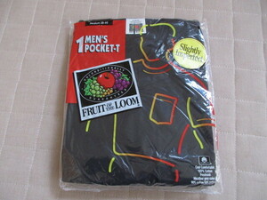 激レア！ビンテージ ９０S フルーツオブザルーム FRUIT OF THE LOOM 黒 ポケット Tシャツ M 新品 DEADSTOCK デッドストック M ポケットT