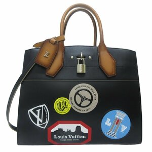 【USED】 ルイ ヴィトン LOUIS VUITTON シティ・スティーマーMM ワールドツアー コレクション M43080 ハンドバッグ 2way ブラック