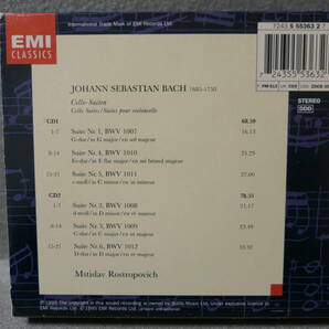 ●送料無料●中古CD● ムスティスラフ・ロストロポーヴィチ MSTISLAV ROSTROPOVICH / BACH SUITES OR CELLO SOLO (NOS.1 - 6)の画像2